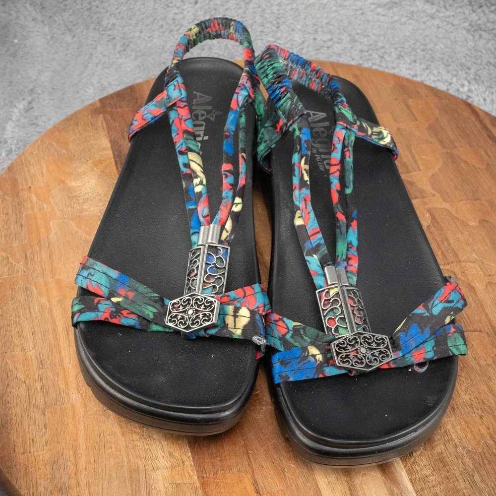 Alegria Roz Strappy Sandal Get Away Black T Strap Womens‎ Shoes EU 38 US 7
